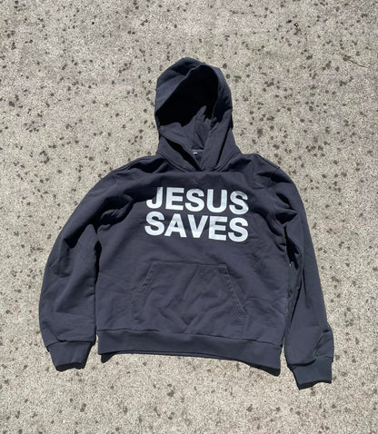 'JESUS SAVES' WEIGHTED HOODIE